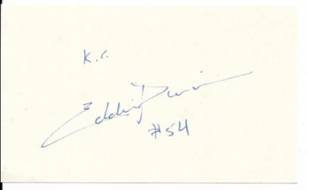 ED PIERCE DEBUT 1992 KANSAS CITY ROYALS SIGNED 3X5 CARD W/COA 