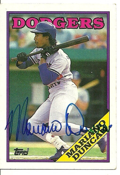 MARIANO DUNCAN LOS ANGELES DODGERS SIGNED AUTOGRAPHED 1988 TOPPS CARD #481 W/COA