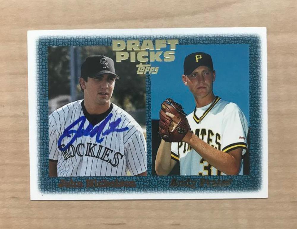 JOHN NICHOLSON COLORADO ROCKIES SIGNED AUTOGRAPHED 1997 TOPPS CARD #482 W/COA