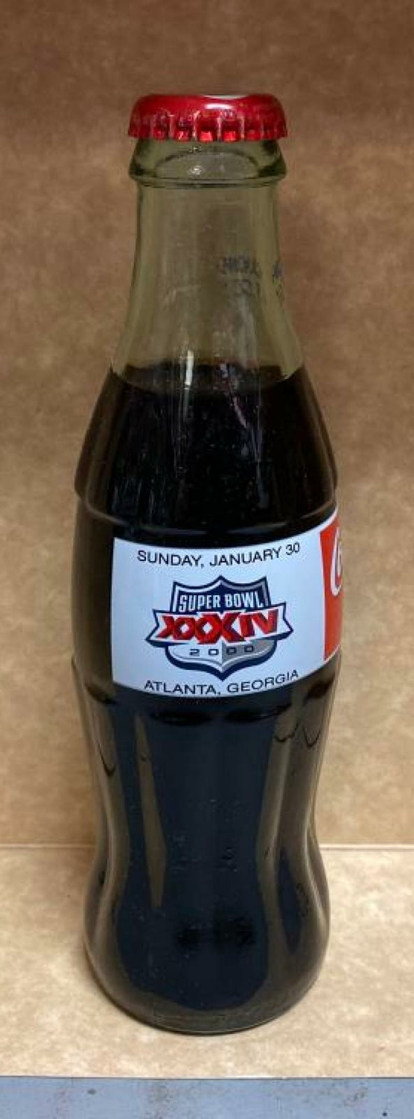2000 SUPER BOWL COMMEMORATIVE BOTTLE GREAT DISPLAY