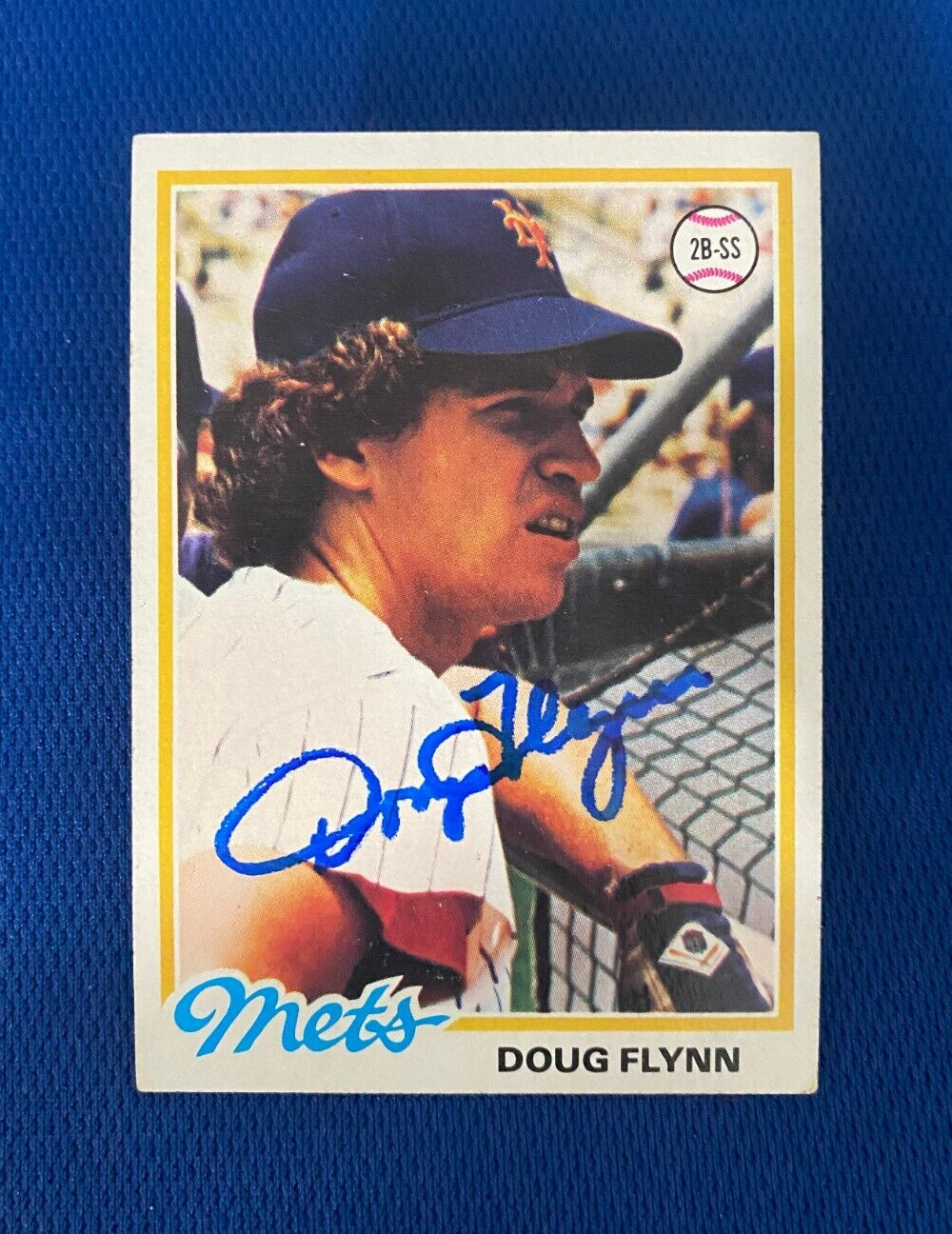1978 TOPPS DOUG FLYNN NEW YORK METS AUTOGRAPHED SIGNED CARD #453 W/COA