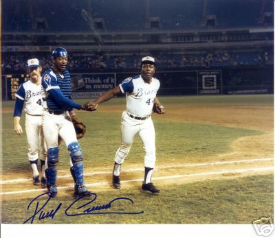 PAUL CASANOVA W/ AARON MILWAUKEE BRAVES SIGNED 8X1O COA