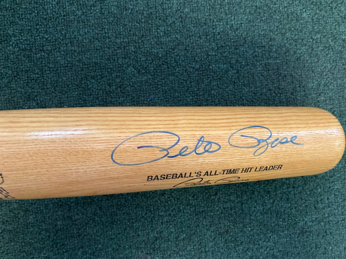 PETE ROSE ALL TIME HIT LEADER SIGNED AUTO LV SLUGGER ENGRAVED BAT BECKETT BAS