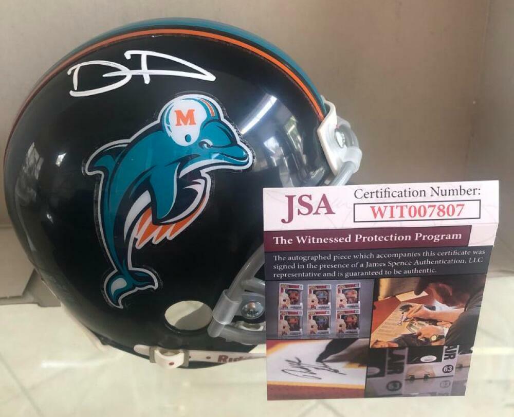 DEVANTE PARKER MIAMI DOLPHINS SIGNED AUTO CUSTOM DOLPHINS MINI HELMET JSA WIT007