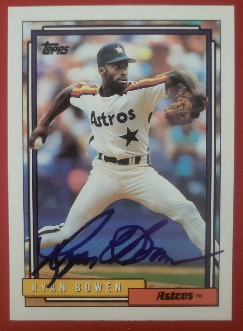 1992 TOPPS RYAN BOWEN HOUSTON ASTROS SIGNED AUTOGRAPHED CARD #254 W/COA