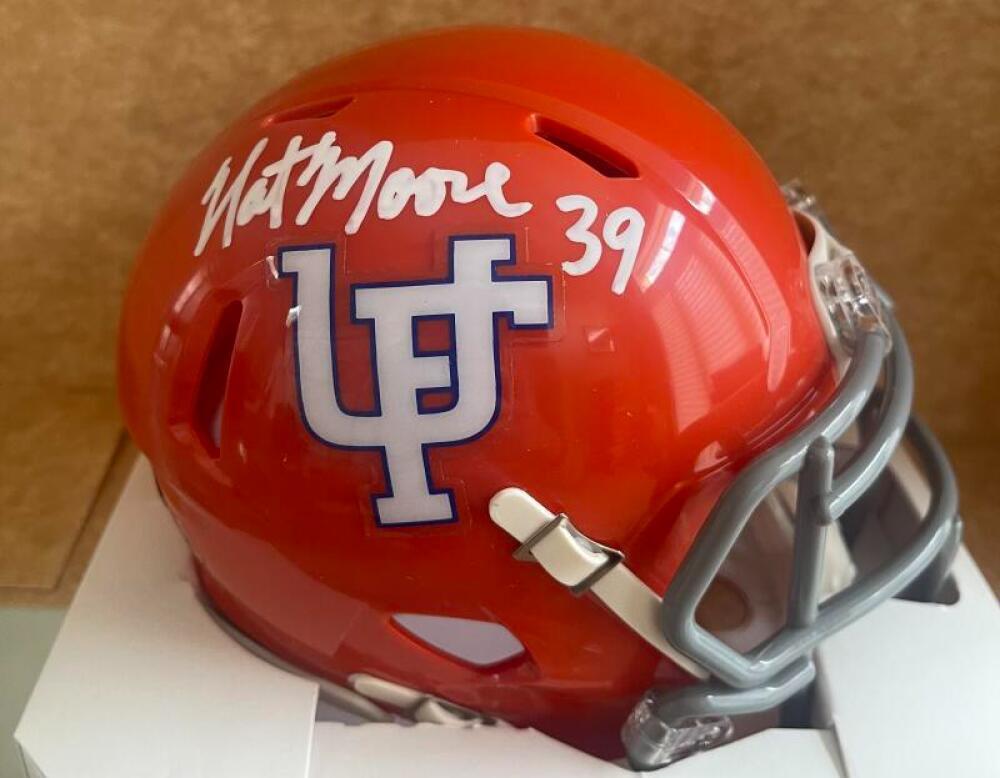 NAT MOORE FLORIDA GATORS SIGNED AUTO MINI HELMET  BECKETT AUTH