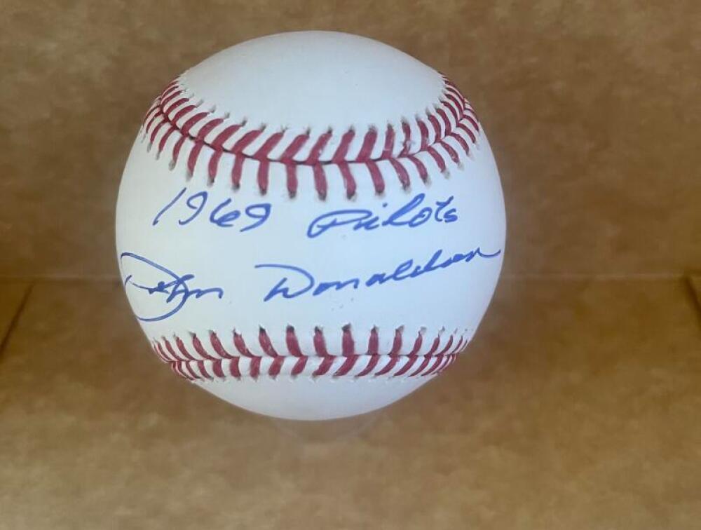 JOHN DONALDSON 1969 PILOTS SIGNED AUTO M.L. BASEBALL BAS AUTHENICATED