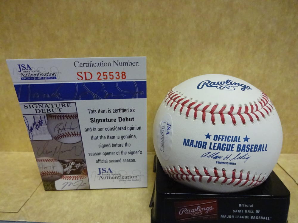 BRENDAN RODGERS COLORADO ROCKIES SIGNATURE DEBUT M.L. BASEBALL JSA SD25538