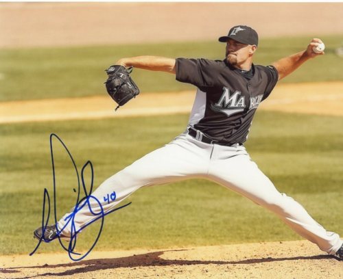 MIKE DUNN FLORIDA MARLINS SIGNED 8X10 PHOTO W/COA