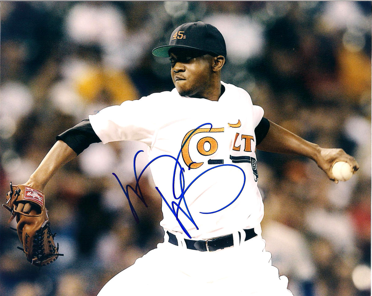 WESLEY WRIGHT HOUSTON COLTS 45'S SIGNED AUTOGRAPHED 8X10 PHOTO W/COA