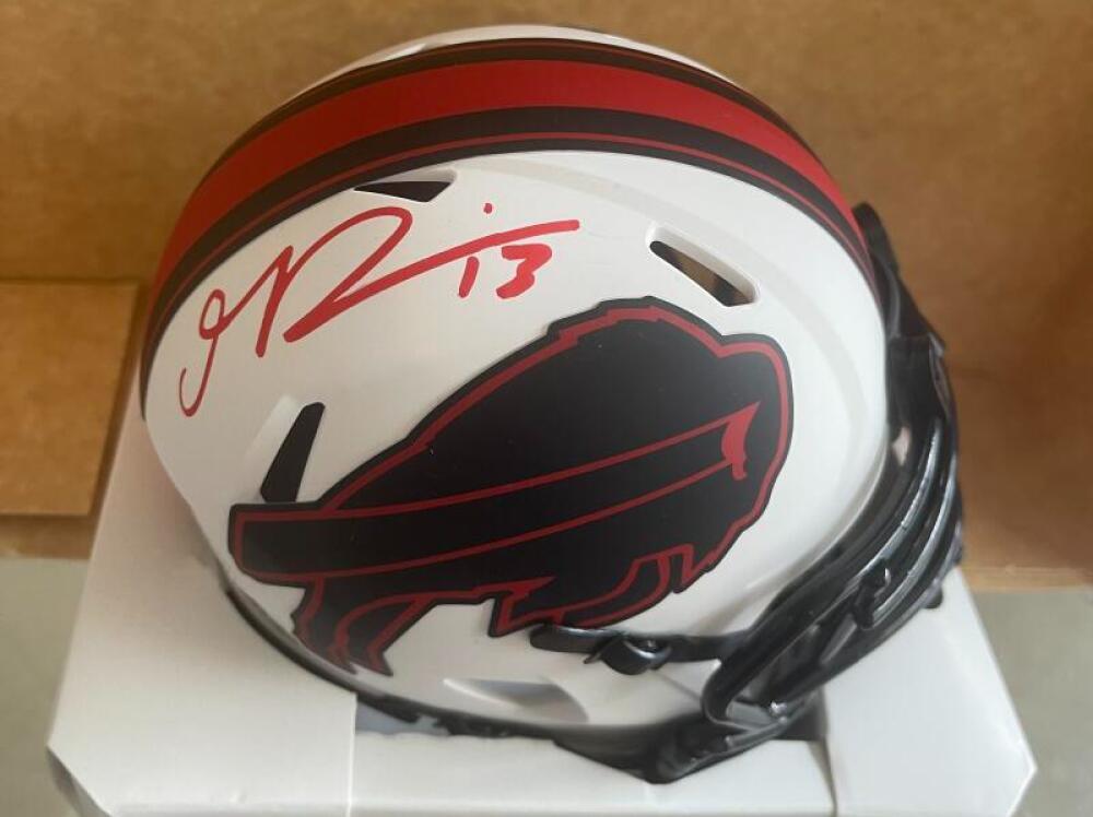 GABRIEL DAVIS BUFFALO BILLS SIGNED AUTOGRAPHED LUNAR MINI HELMET JSA WA240904