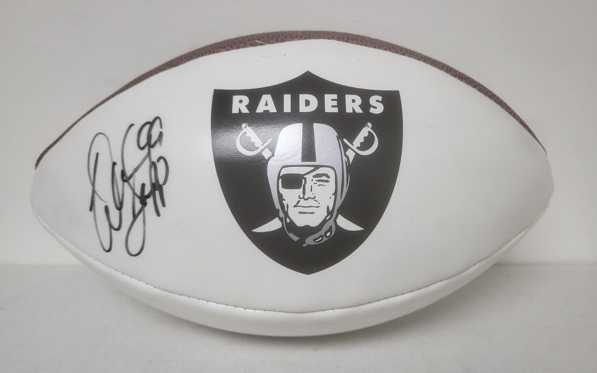 WARREN SAPP OAKLAND RAIDERS SIGNED AUTOGRAPHED WILSON WHITE PANEL FOOTBALL JSA