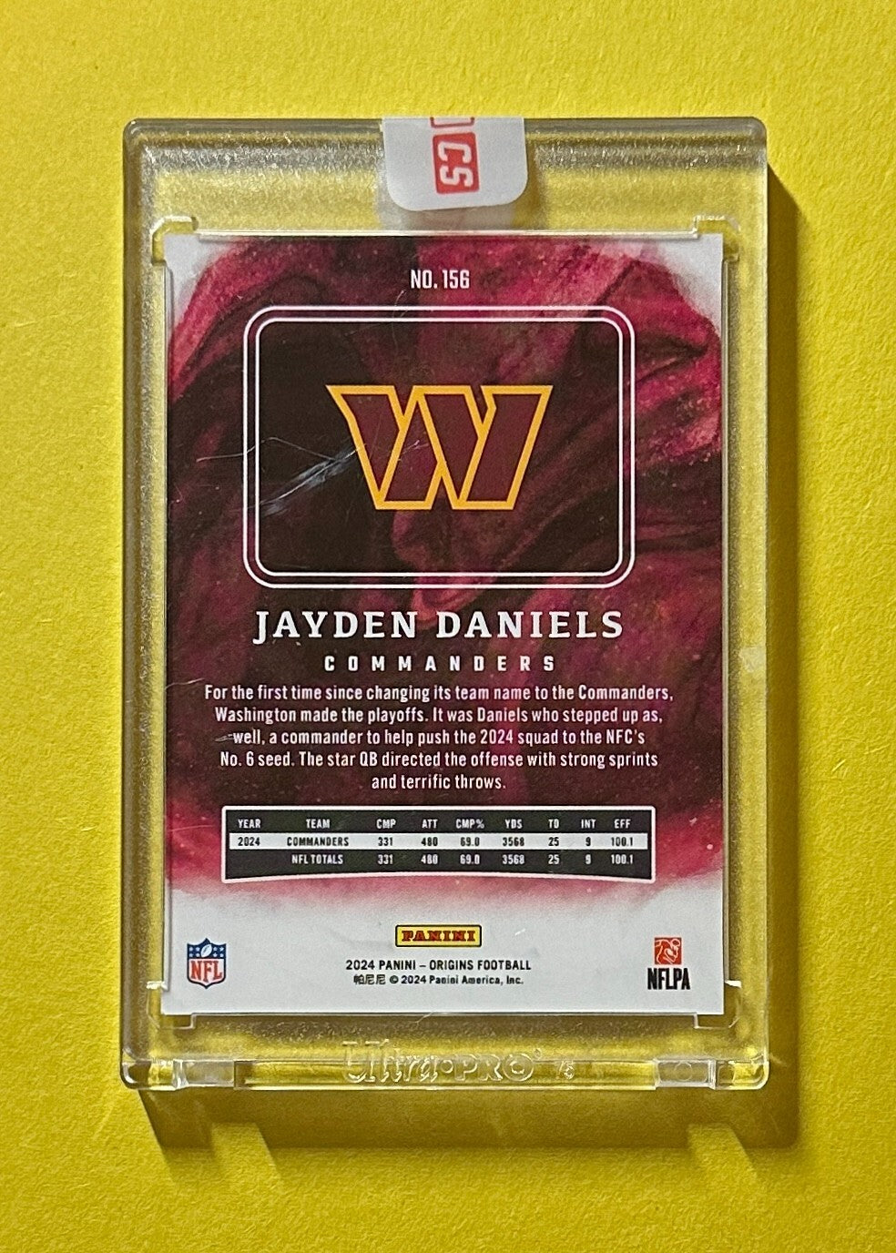 2024 PANINI ORIGINS JAYDEN DANIELS ROOKIE CARD MYSTERY REDEMPTION #156