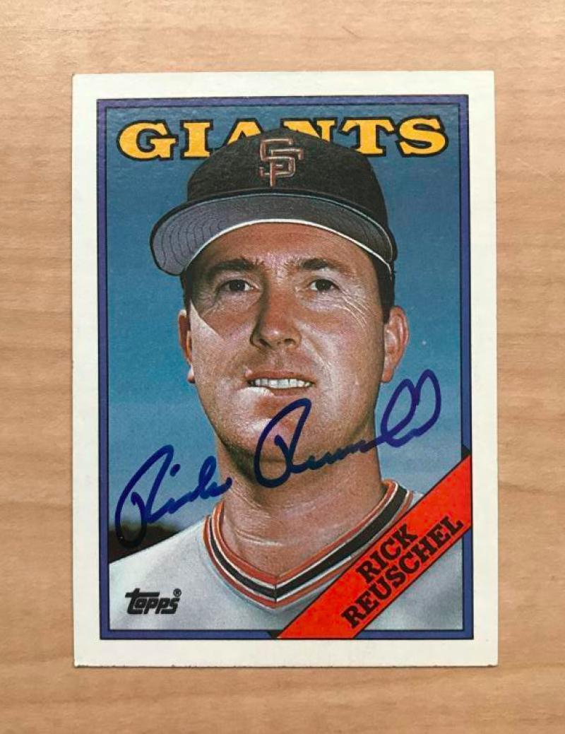 RICK REUSCHEL SAN FRANCISCO GIANTS SIGNED AUTOGRAPHED 1988 TOPPS CARD #660 W/COA