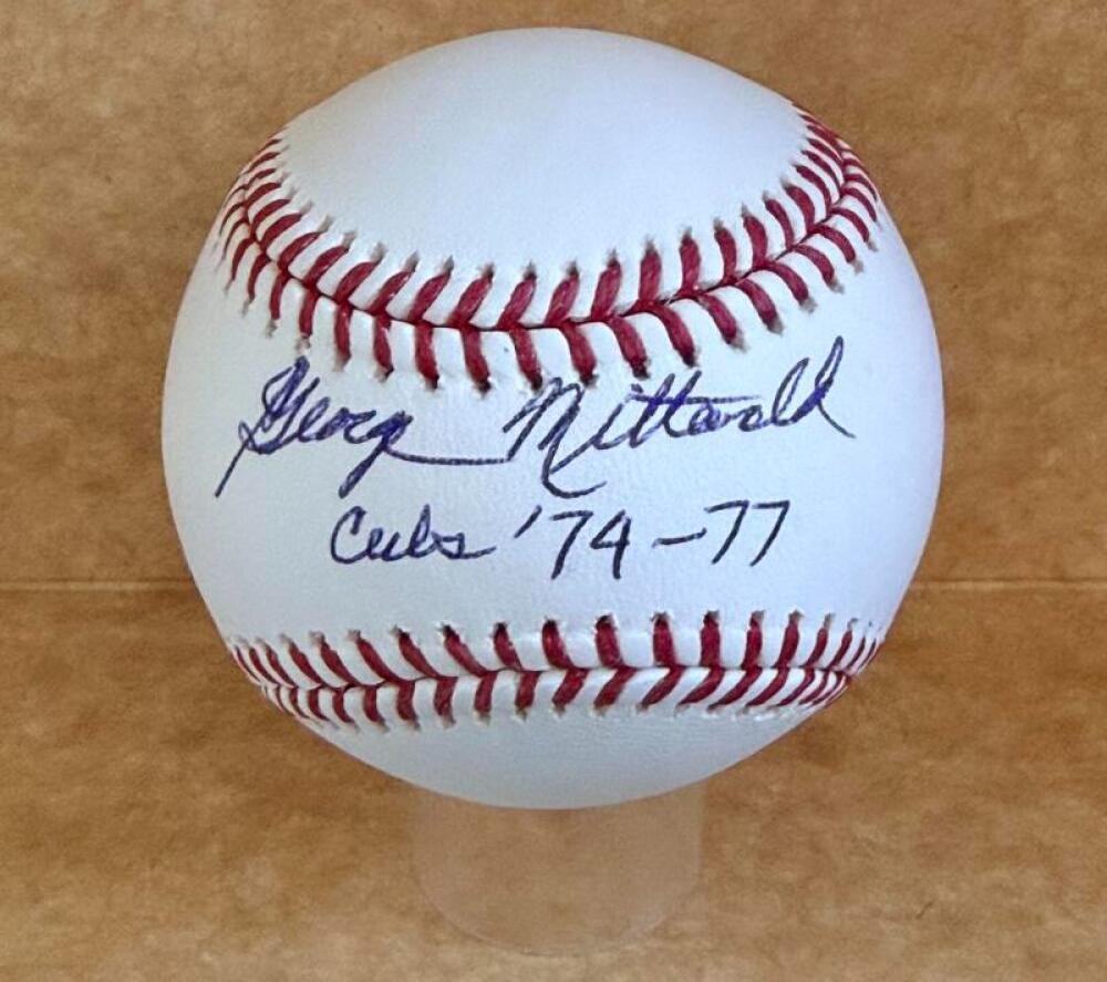 GEORGE MITTERWALD CUBS 74-77   SIGNED AUTOGRAPHED M.L. BASEBALL BECKETT AUTH 