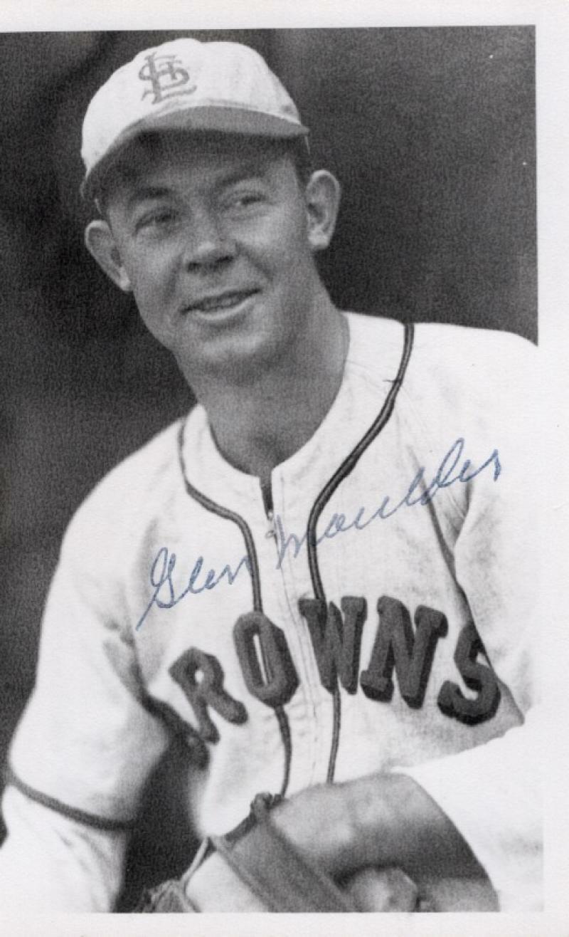 GLENN MOULDER ST. LOUIS BROWNS SIGNED AUTOGRAPHED 3X5 POSTCARD W/ COA