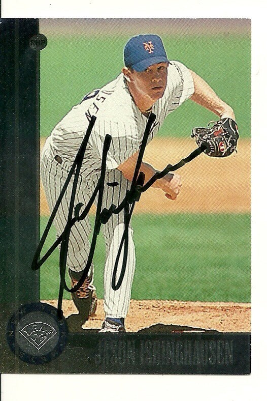 JASON ISRINGHAUSEN NEW YORK METS SIGNED AUTO 1996 DONRUSS CARD #26 W/COA