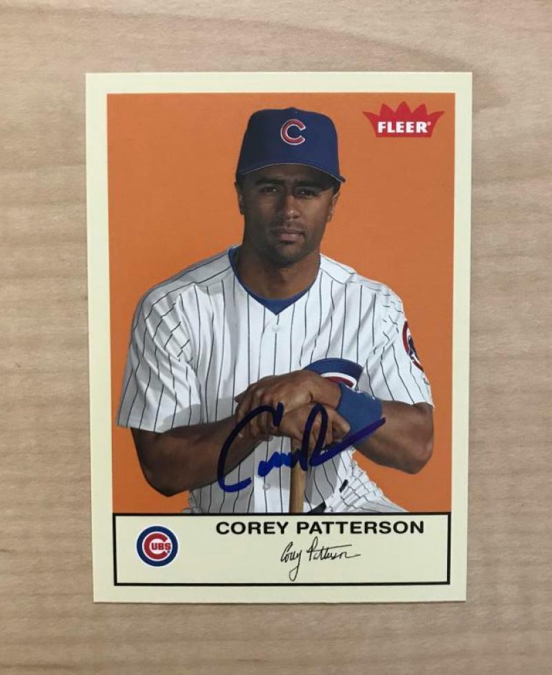 COREY PATTERSON CHICAGO CUBS SIGNED AUTOGRAPHED 2005 FLEER CARD #86 W/COA