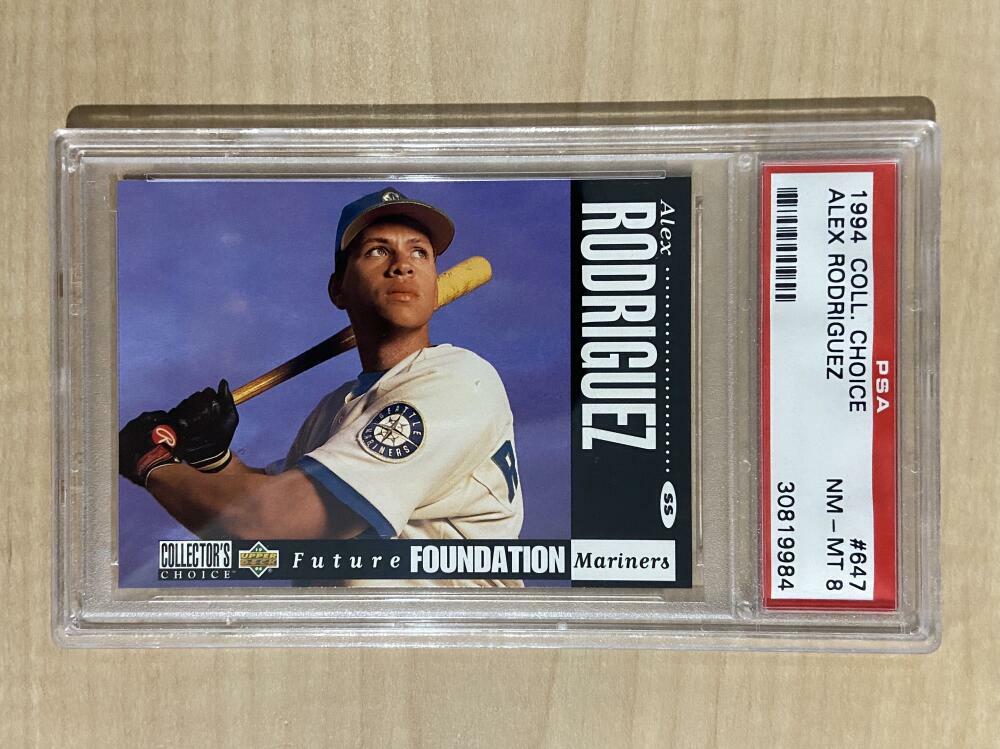 1994 COLL.CHOICE ALEX RODRIGUEZ #647 ROOKIE MARINERS NM-MT PSA 8