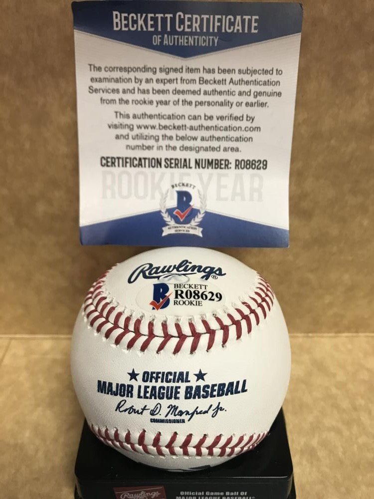 BRADLEY ZIMMER  INDIANS  SIGNED M.L.  BASEBALL ROOKIE YEAR  BECKETT R08629