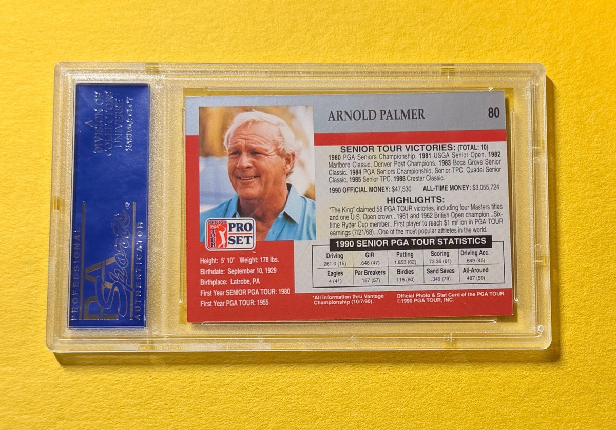 2001 PRO SET PGA TOUR ARNOLD PALMER #80 SIGNED AUTO CARD PSA/DNA CERT