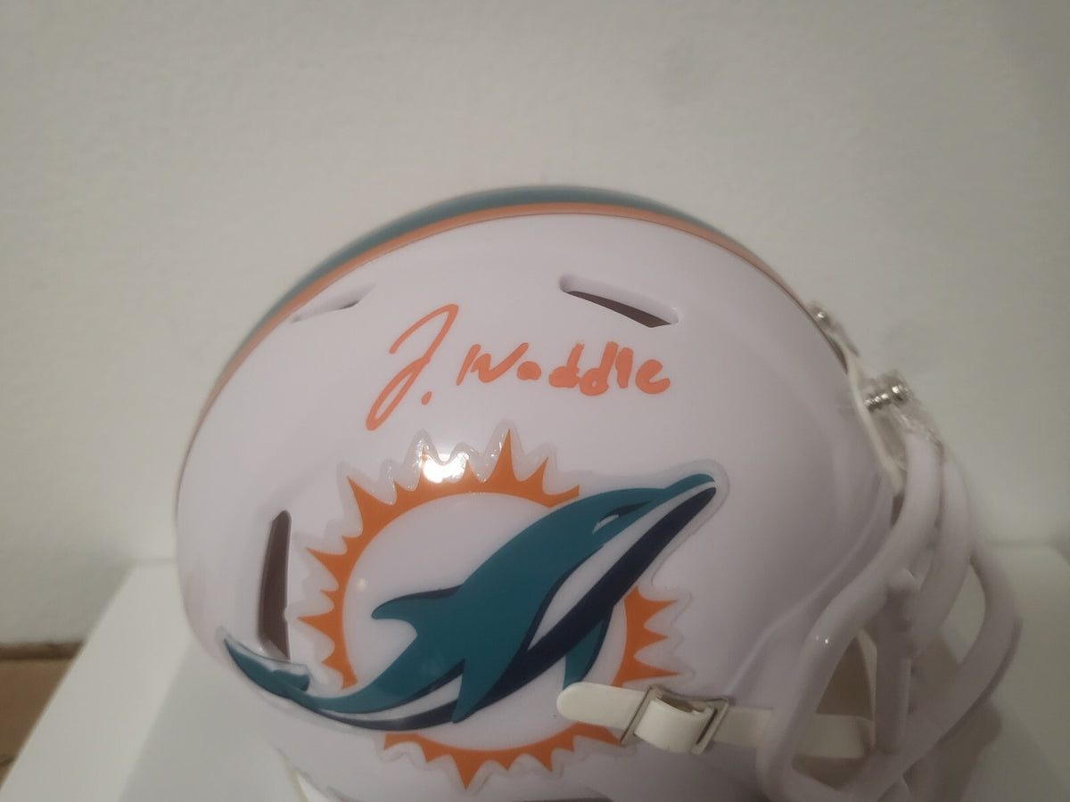 JAYLEN WADDLE MIAMI DOLPHINS SIGNED AUTOGRAPHED AUTO MINI HELMET FANATICS