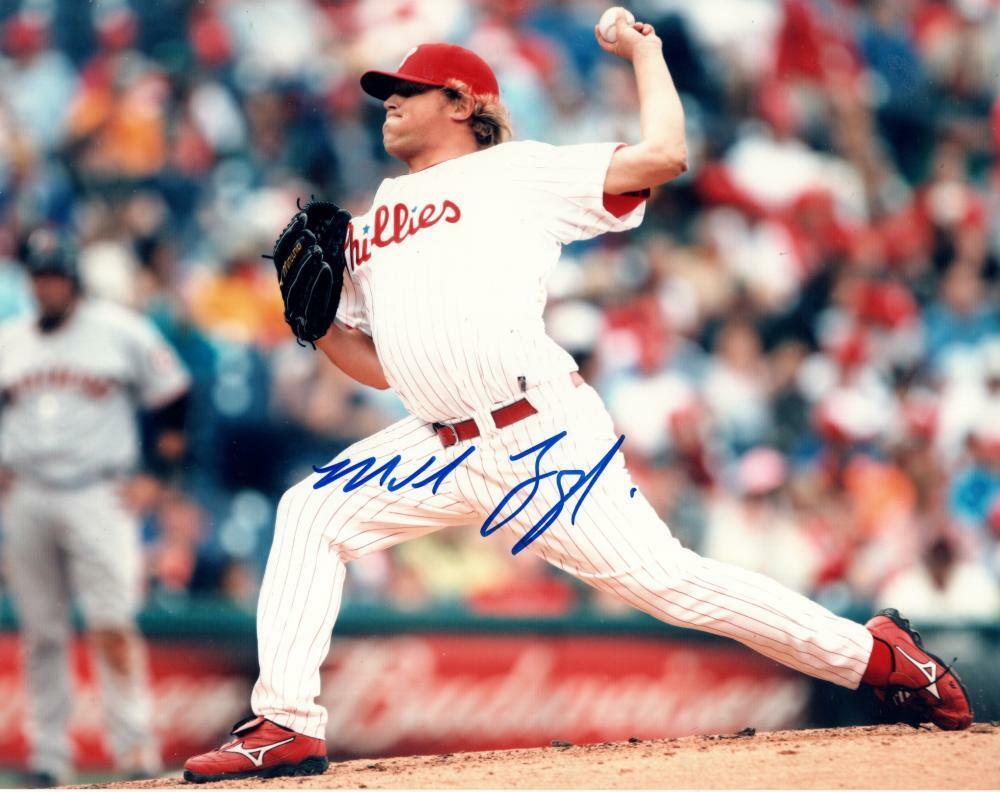 MIKE ZAGURSKI PHILADELPHIA PHILLIES ACTION   SIGNED AUTOGRAPHED 8X10 PHOTO W/ CO
