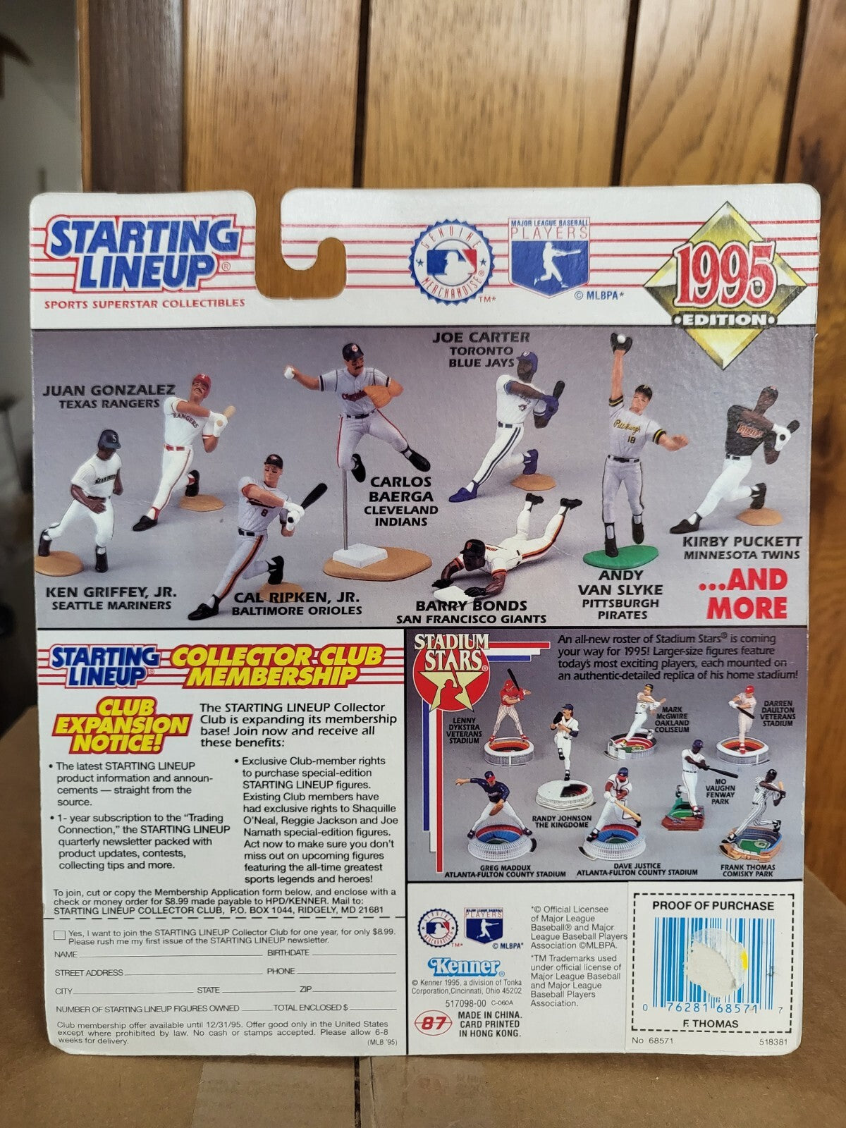 1995 STARTING LINEUP FRANK THOMAS WHITE SOX BASEBALL FIGURE ORIGINAL BOX