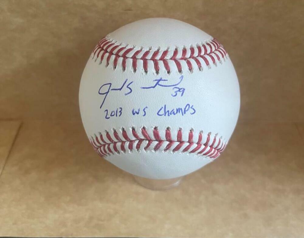 JARROD SALTALAMACCHIA BOSTON RED SOX 2013 WS CHAMPS SIGNED M.L. BASEBALL JSA UU1