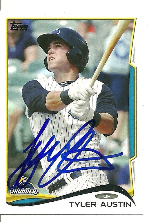 TYLER AUSTIN TRENTON THUNDER SIGNED AUTO 2014 TOPPS CARD #26 W/COA