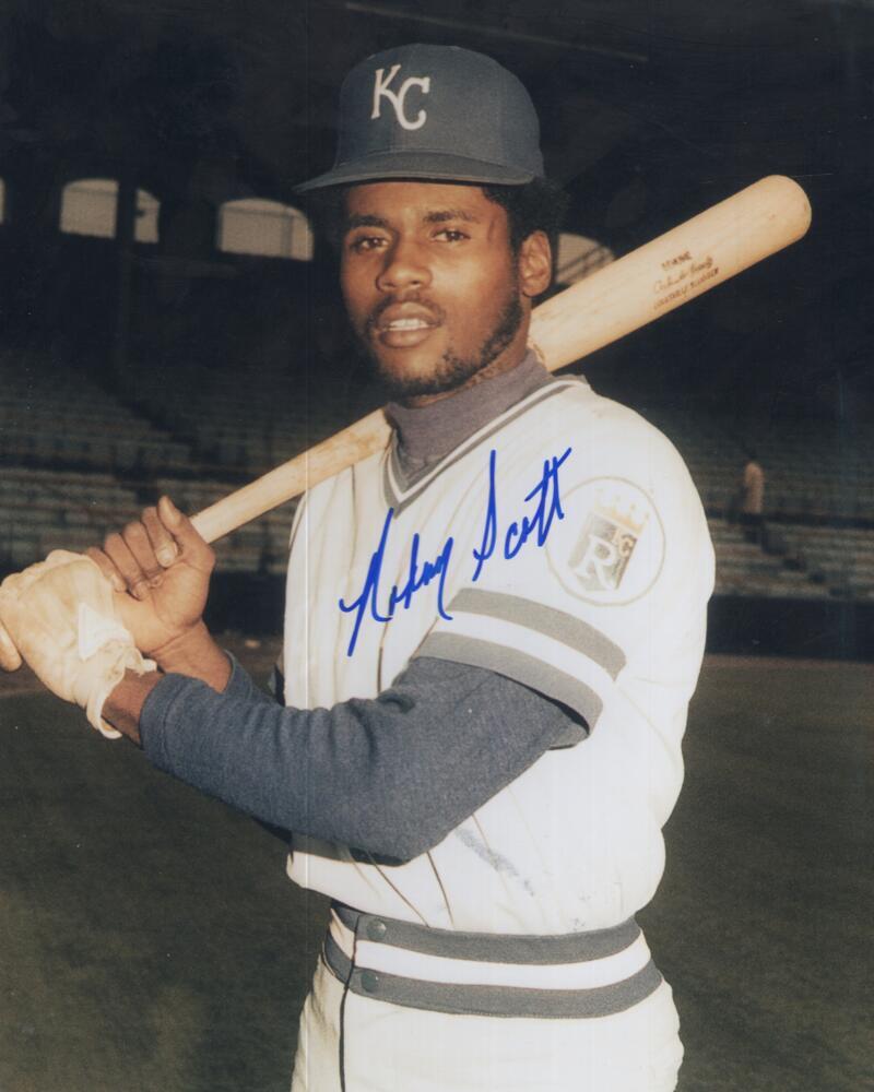 RODNEY SCOTT KANSAS CITY ROYALS  SIGNED AUTOGRAPHED 8X10 PHOTO W/ COA
