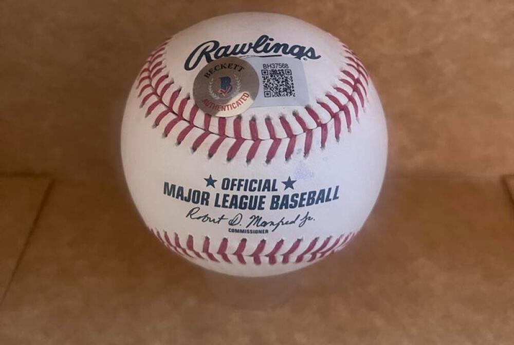 VICTOR MESA JR. MARLINS SIGNED AUTOGRAPHED M.L. BASEBALL BECKETT AUTH
