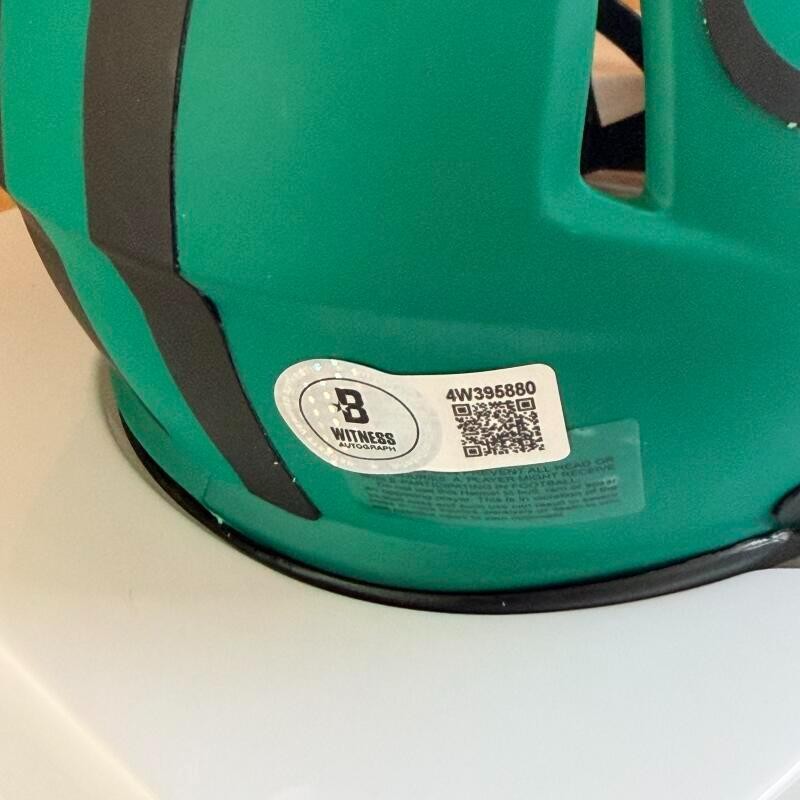 AJ HAWK #50 GREEN BAY PACKERS SIGNED RAVE MINI HELMET BECKETT AUTH