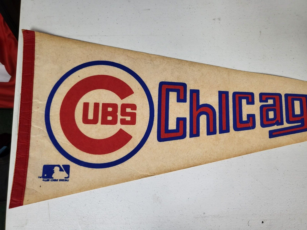 VINTAGE 70'S 80'S CHICAGO CUBS BASEBALL PENNANT FLAG RARE