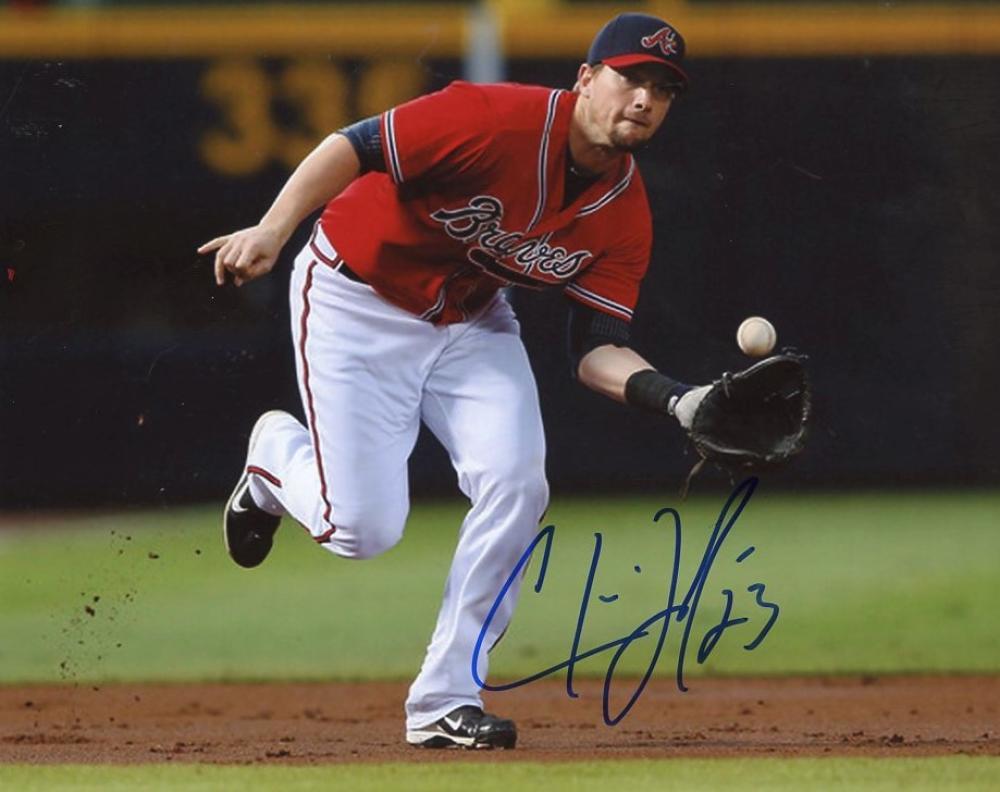 CHRIS JOHNSON ATLANTA BRAVES SIGNED ON THE RUN 8X10 PHOTO W/COA