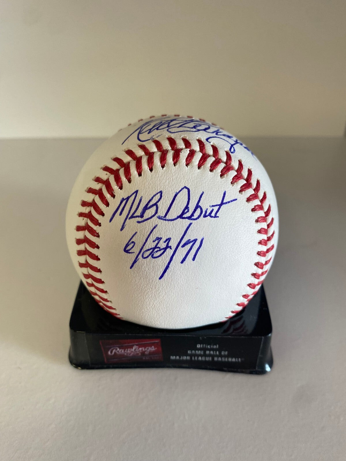 KURT BEVACQUA MLB DEBUT 6/22/71 SIGNED AUTOGRAPHED M.L. BASEBALL BECKETT
