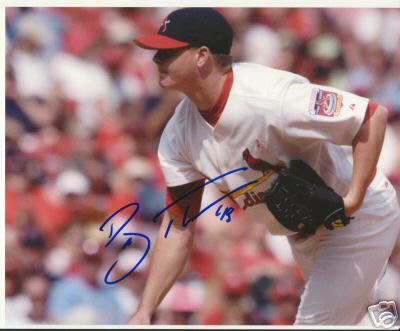 BRAD THOMPSON ST. LOUIS CARDINALS SIGNED 8X10 PHOTO COA