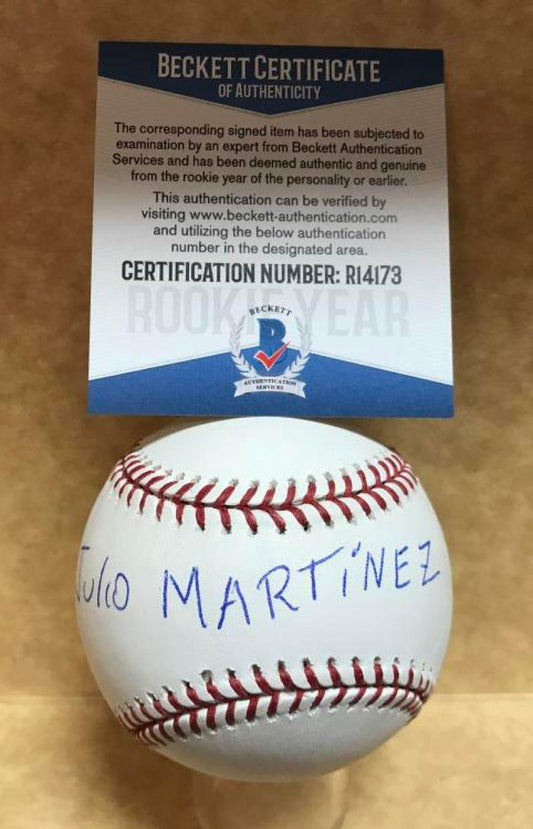 JULIO MARTINEZ FULL NAME SIGNED ROOKIE YEAR M.L. BASEBALL BECKETT R14173