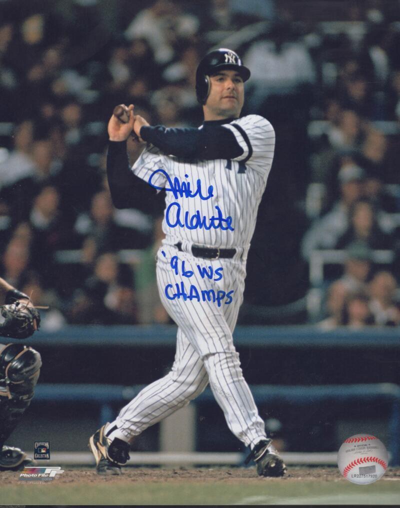 MIKE ALDRETTE  NEW YORK YANKEES 96 WS CHAMPS SIGNED  8X10  PHOTO W/ COA
