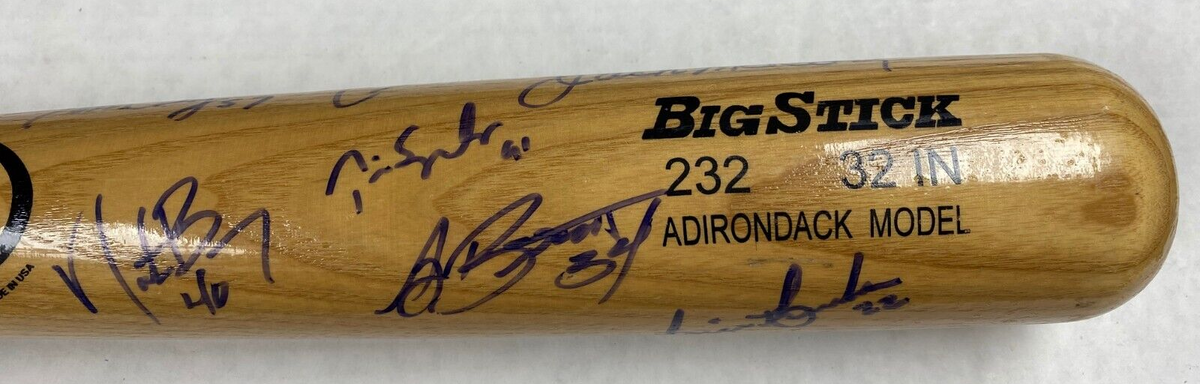 2005 FL MARLINS TEAM SIGNED RAWLINGS BAT AJ BURNETT DONTRELLE WILLIS JACK MCKEON
