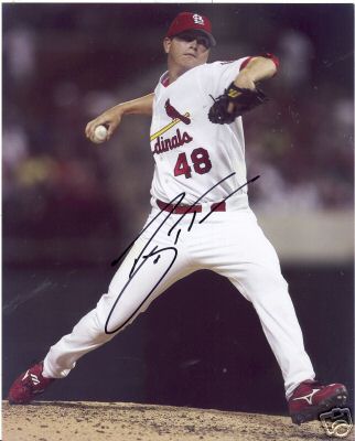 BRAD THOMPSON ST. LOUIS CARDINALS SIGNED 8X10 PHOTO