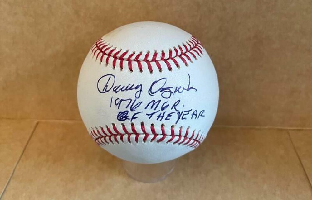 DANNY OZARK 1976 MGR OF THE YEAR SIGNED AUTOGRAPHED M.L. BASEBALL BAS BA26272