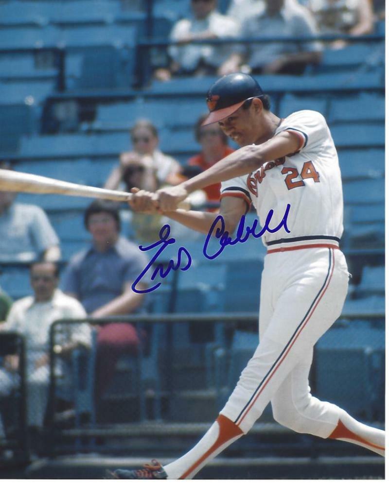 ENOS CABELL BALTIMORE ORIOLES SIGNED AUTOGRAPHED 8X10 W/ COA