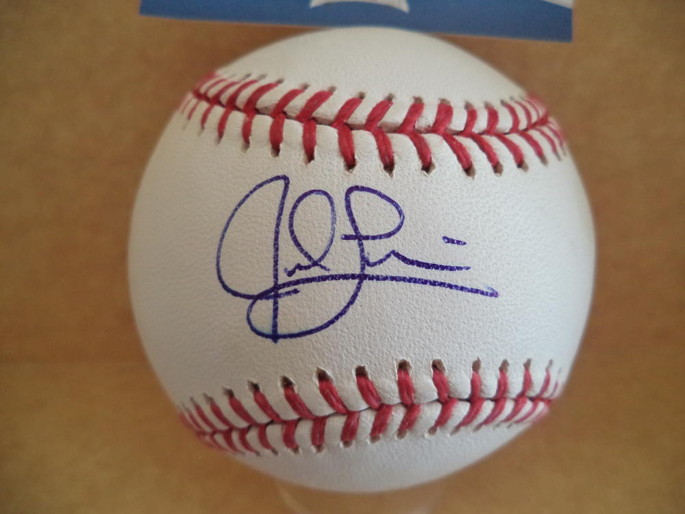 JED LOWRIE OAKLAND A'S SIGNED AUTOGRAPHED M.L BASEBALL BECKETT E32391