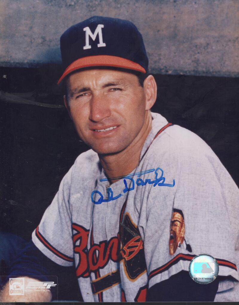 AL DARK MILWAUKEE BRAVES SIGNED AUTOGRAPHED 8X10 PHOTO W/ COA