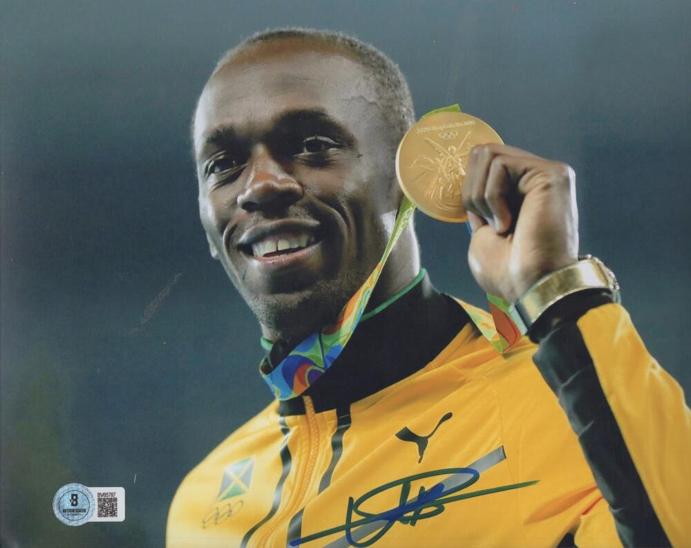 USAIN BOLT 2016 RIO OLYMPICS SIGNED AUTOGRAPHED 8X10 PHOTO BECKETT AUTH