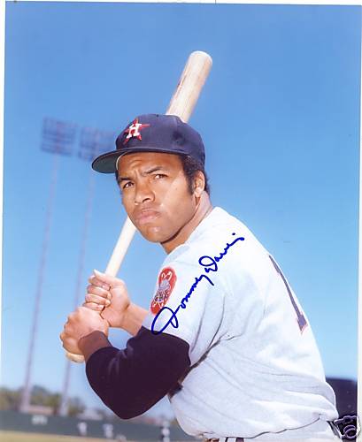 TOMMY DAVIS HOUSTON ASTROS SIGNED 8X10 PHOTO W/COA