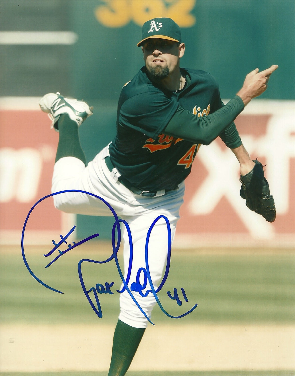PAT NESHEK OAKLAND ATHLETICS SIGNED AUTOGRAPHED 8x10 PHOTO W/COA ACTION