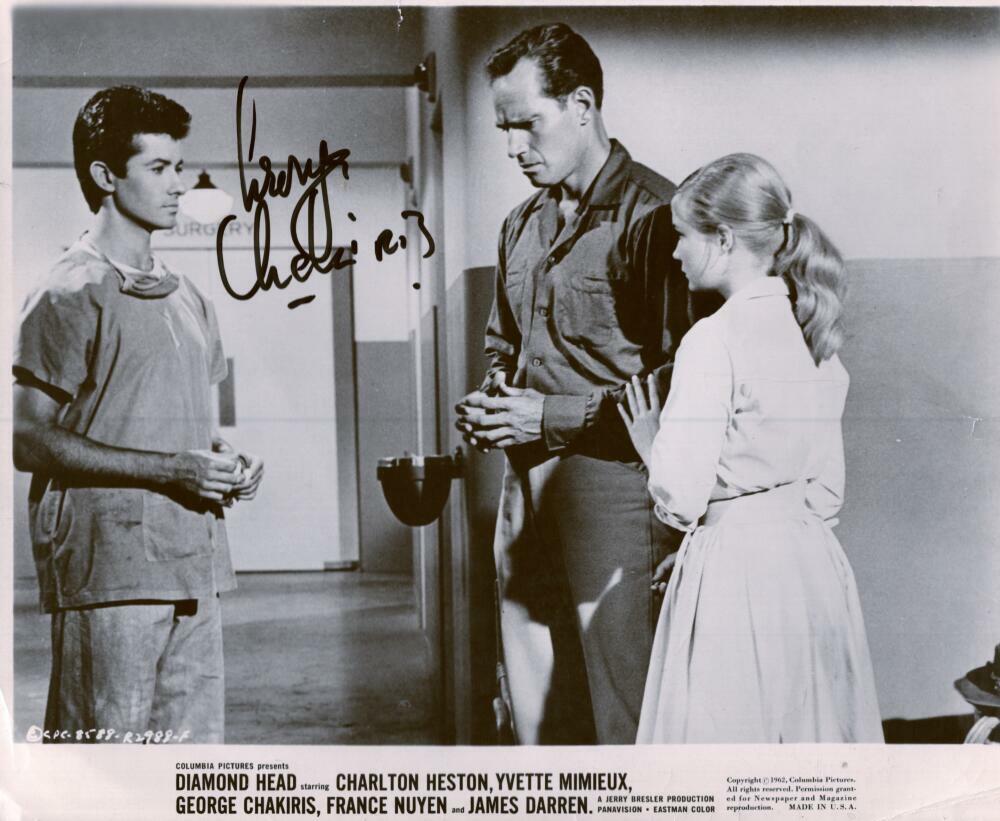 GEORGE CHAKIRIS ORIGINAL DIAMOND HEAD SIGNED AUTOGRAPHED 8X10 PHOTO W/ COA