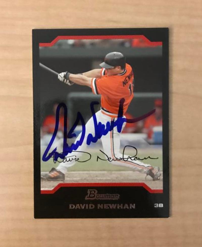 DAVID NEWHAN BALTIMORE ORIOLES SIGNED AUTOGRAPHED 2004 BOWMAN CARD #BDP2 W/COA